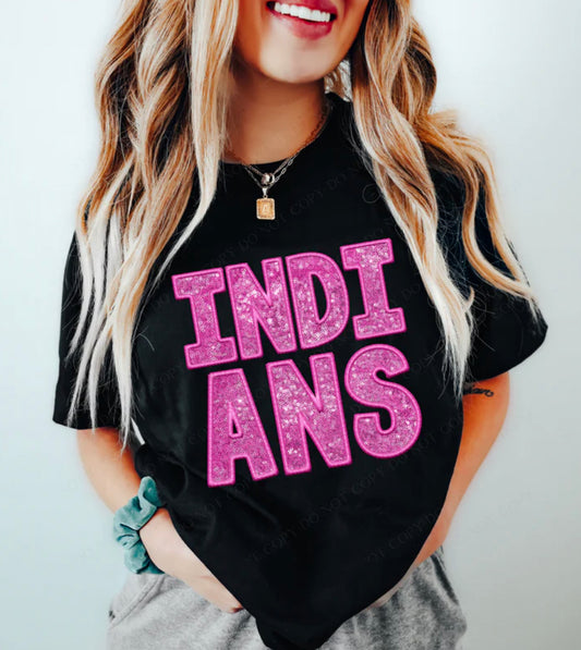 Indians Mascot (Sequins/Embroidery look) - DTF