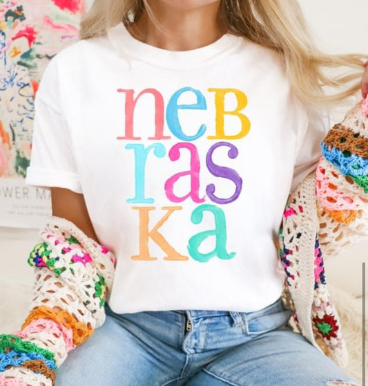 Nebraska (distressed watercolor) - DTF