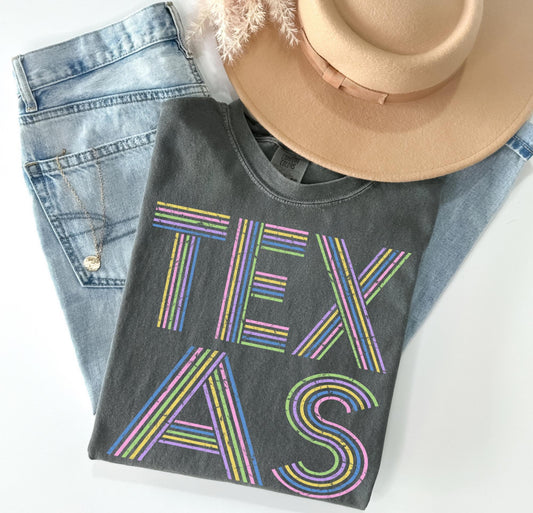 Texas (retro lines distressed) - DTF