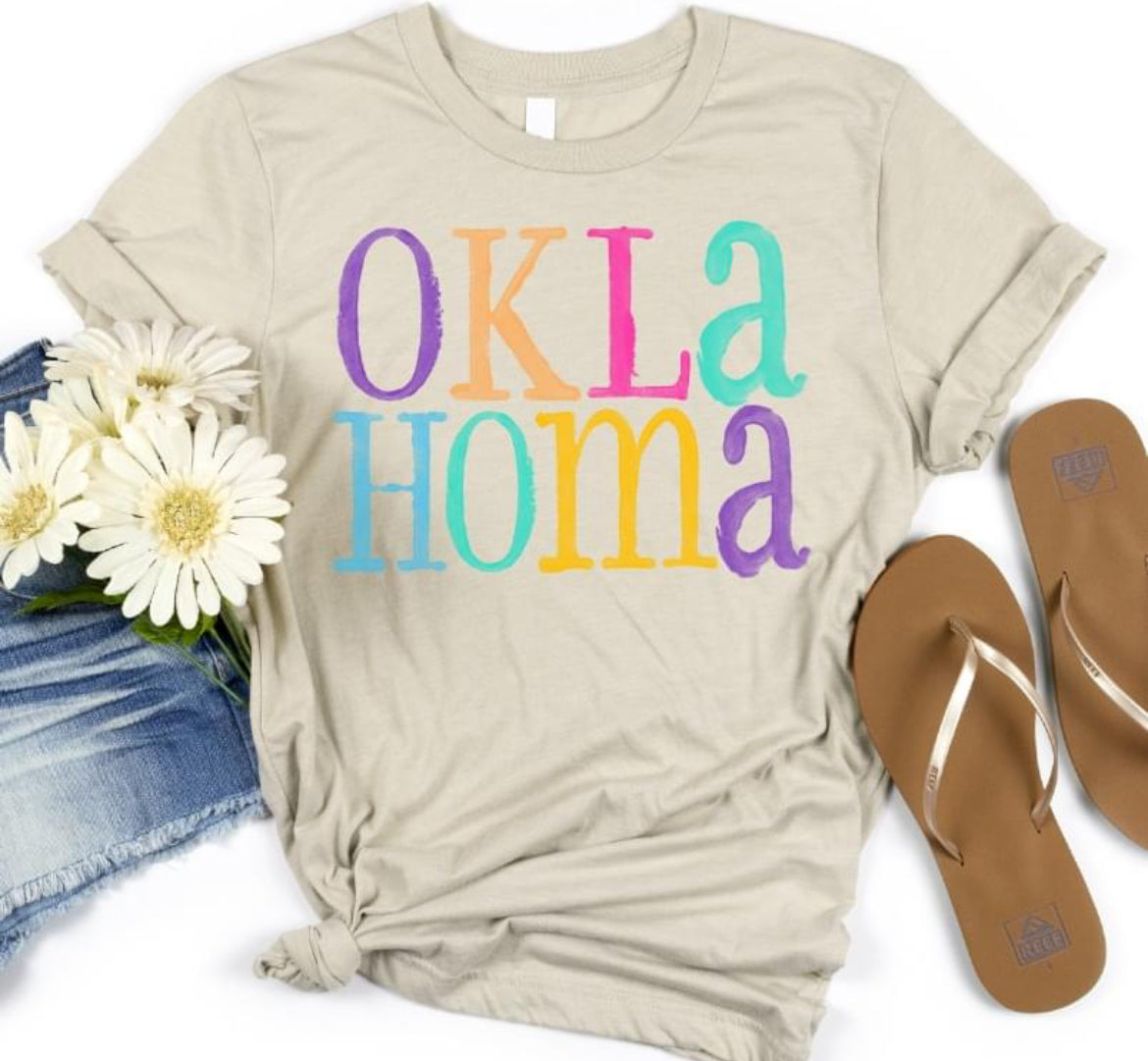 Oklahoma (distressed watercolor) - DTF