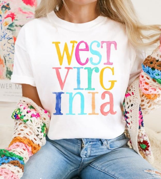 West Virginia (distressed watercolor) - DTF