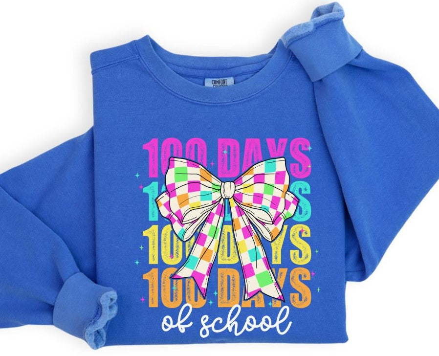 100 Days of School (White - Coquette Stacked) - DTF