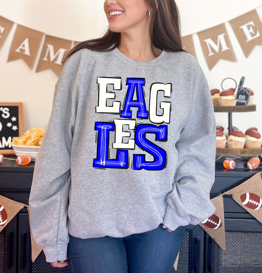 Eagles - Royal Blue/white  (Sporty Mascots) - DTF