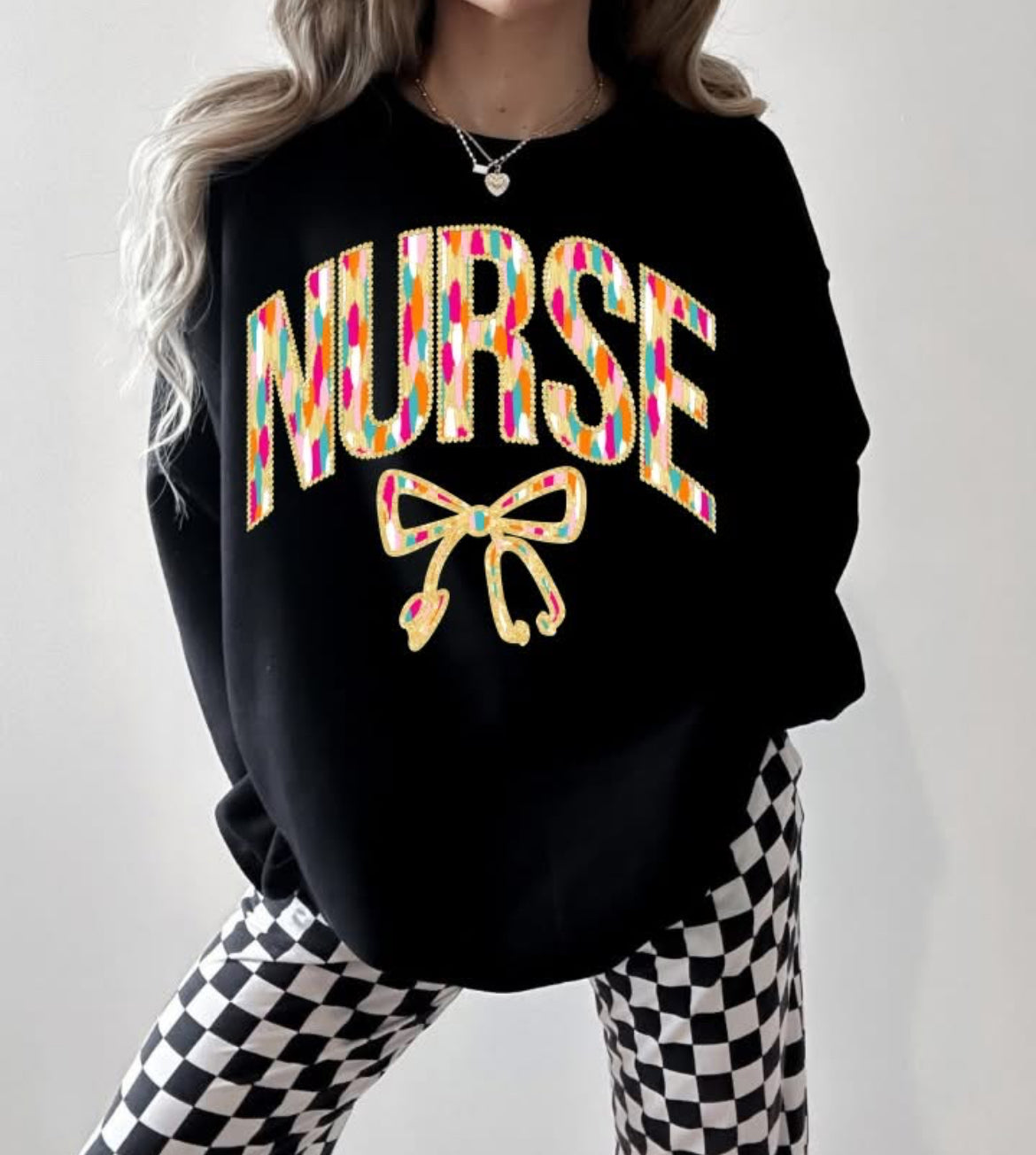 Nurse with Bow (Bright Brushstroke) - DTF