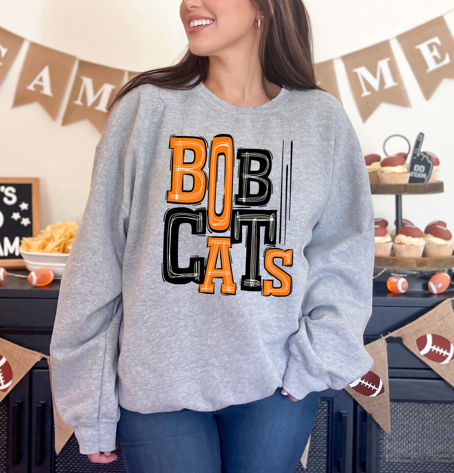 Bobcats - black/orange (Sporty Mascots) - DTF