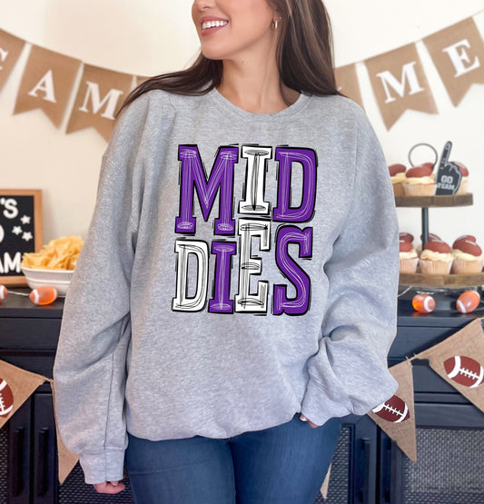 MIddies - purple/white (Sporty Mascots) - DTF