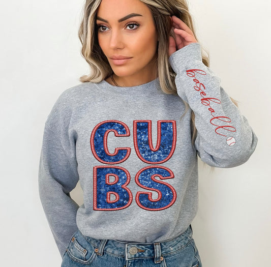 Cubs (Baseball - Sequins/Embroidery look) - DTF