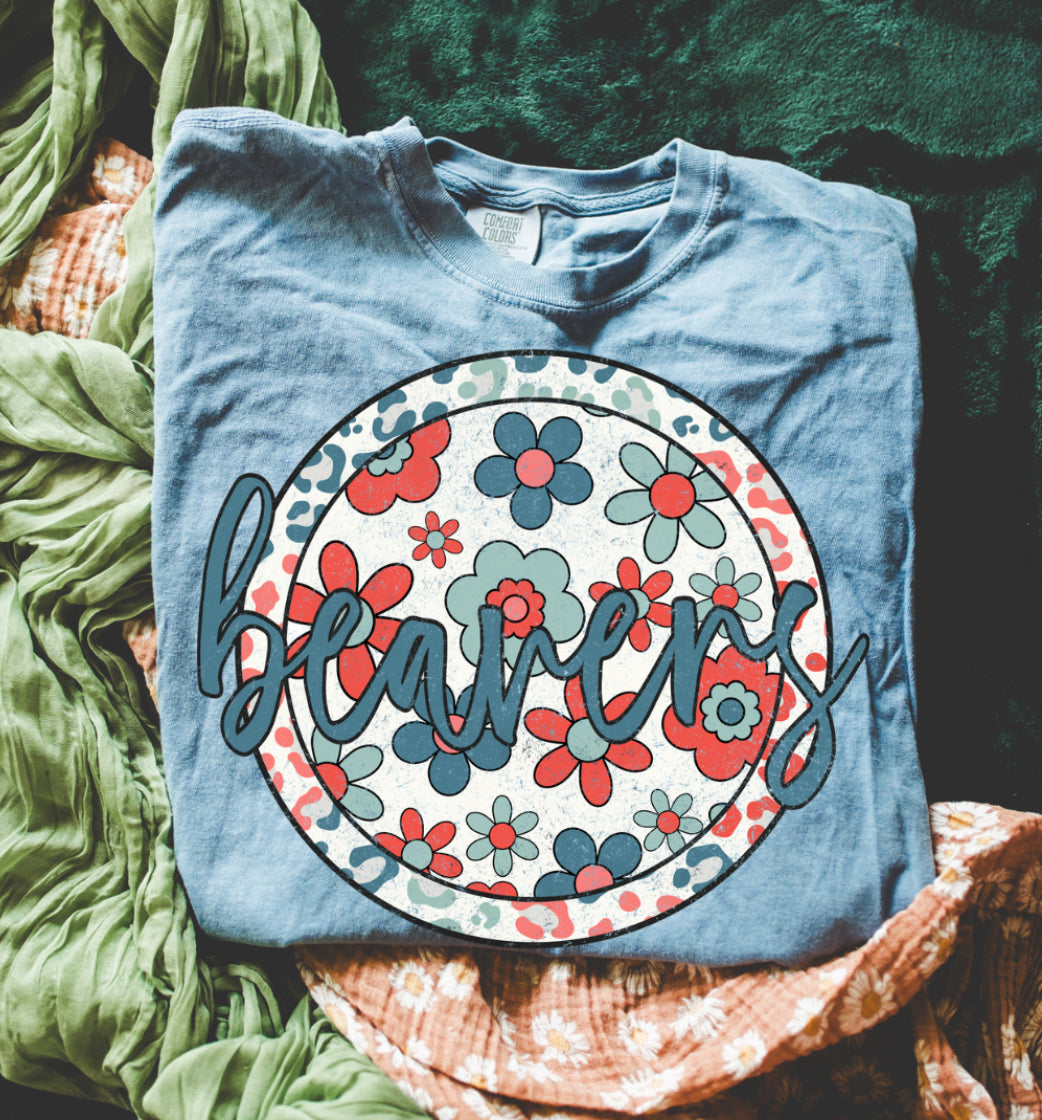 Beavers (Patriotic Boho Floral Mascot - transparent and non-transparent) - DTF