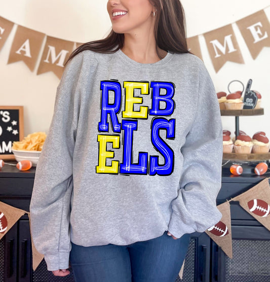 Rebels - royal blue/yellow (Sporty Mascots) - DTF