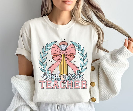 Third Grade (School Occupations/Grade Level Teacher Coquette Pencil) - DTF