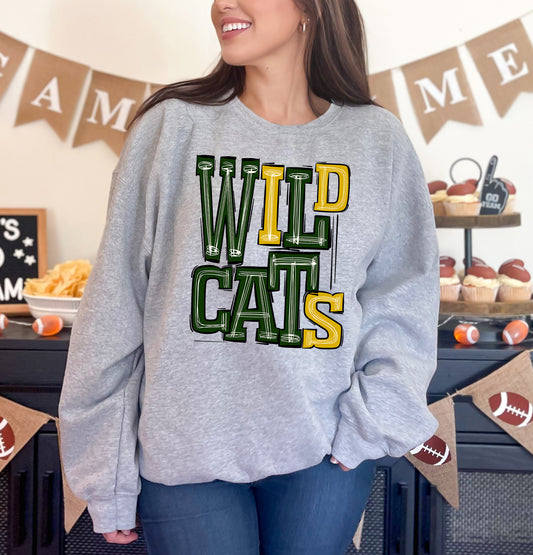 Wildcats - dark green/gold (Sporty Mascots) - DTF