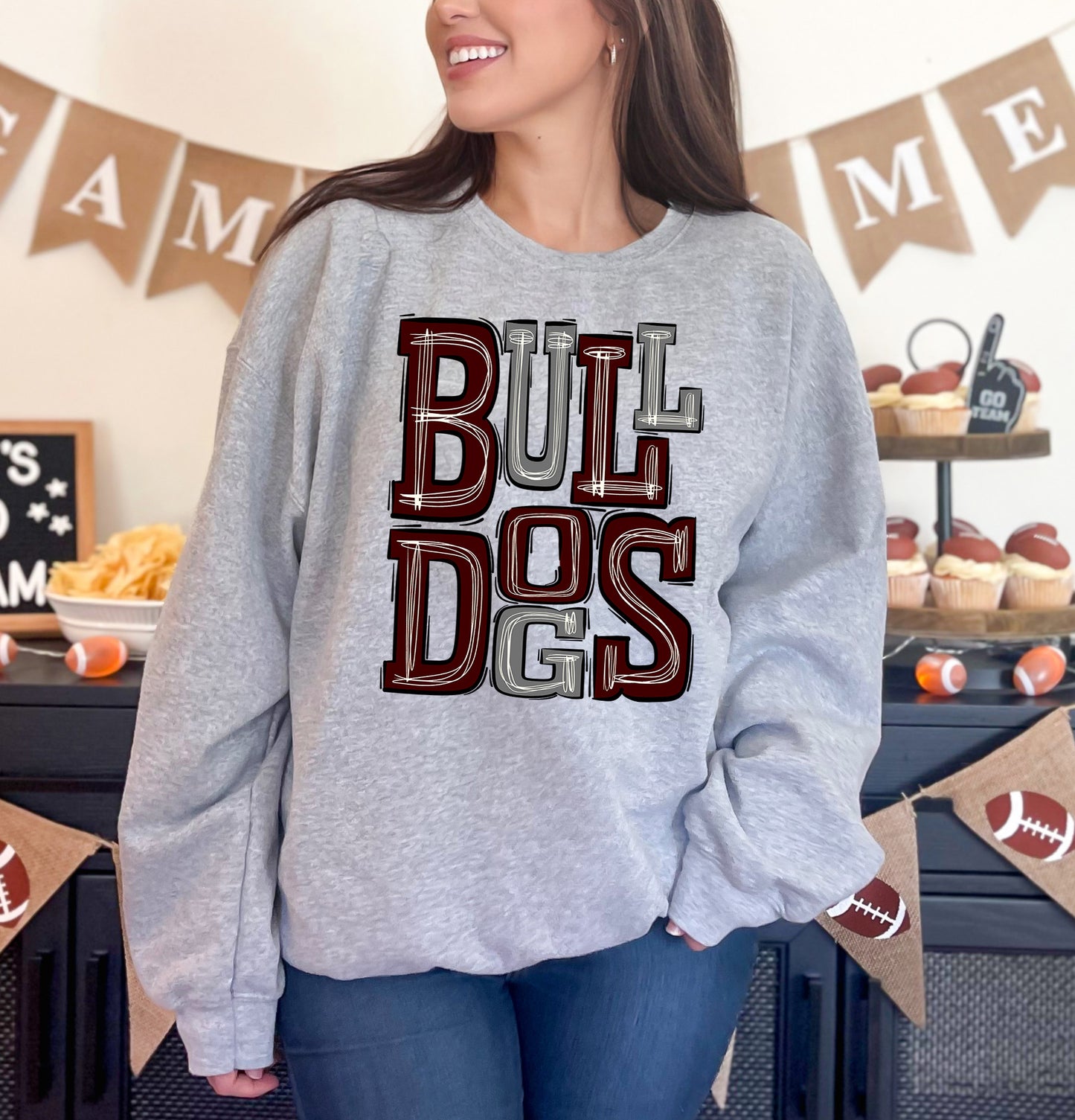 Bulldogs - maroon/grey (Sporty Mascots) - DTF