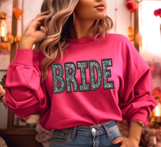 Bride (faux diamond bling embroidered look) - DTF