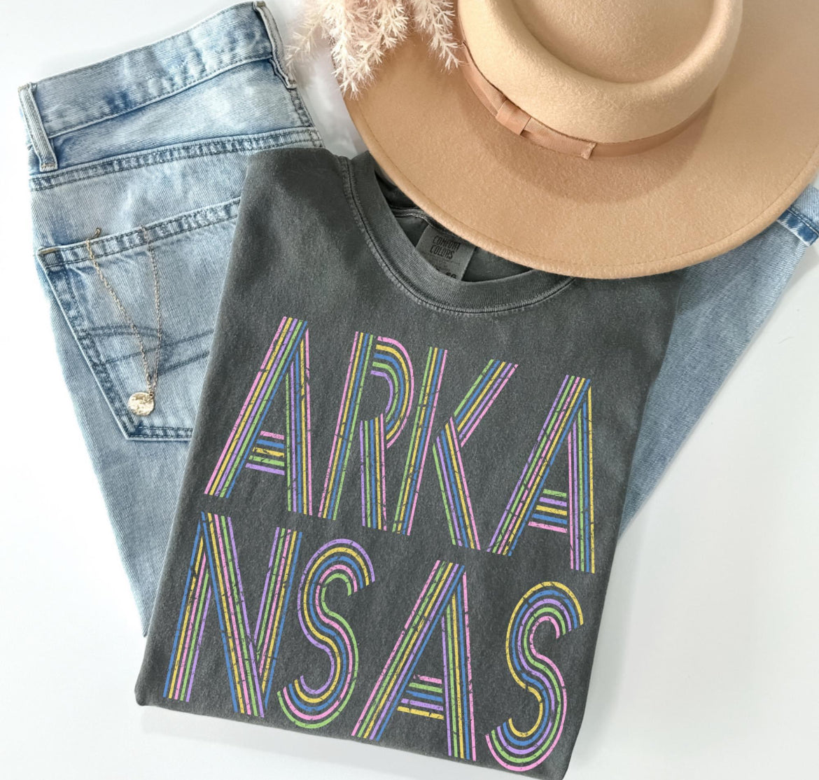 Arkansas (retro lines distressed) - DTF