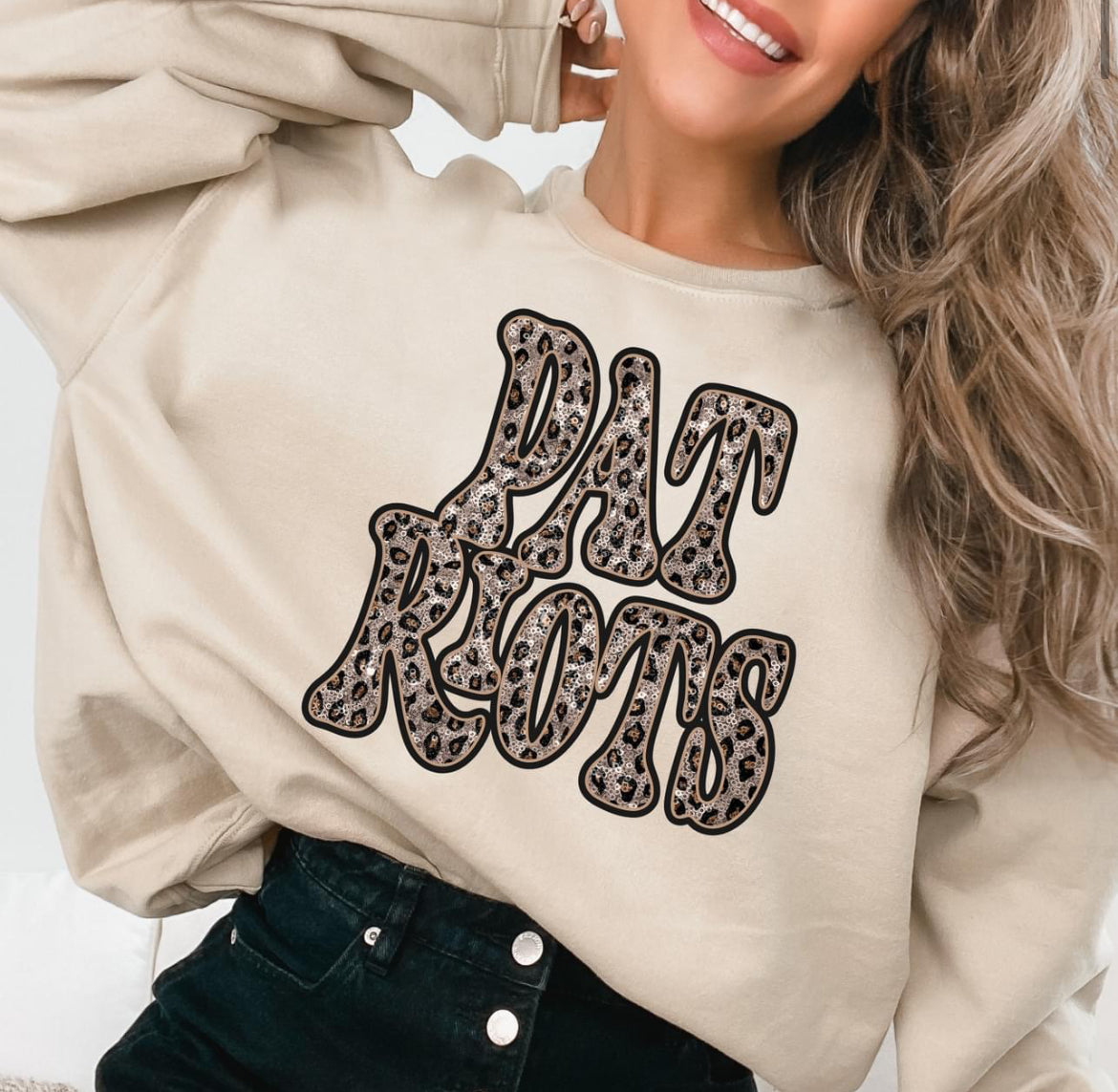 Patriots (faux leopard sequins) - DTF