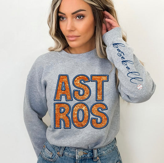 Astros (Baseball - Sequins/Embroidery look) - DTF