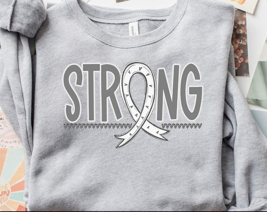 Strong Awareness Ribbon (WHITE) - DTF