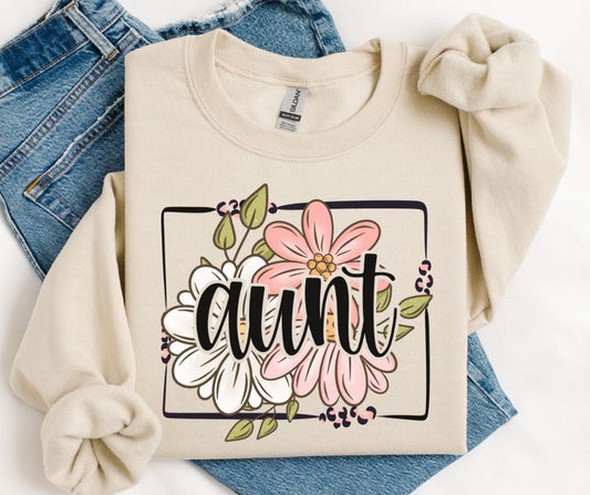 Aunt (Spring Floral Frame Names/Titles) - DTF