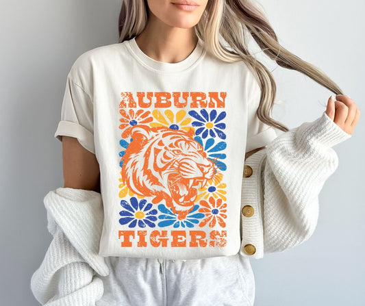 Auburn (Groovy Floral - College) - DTF