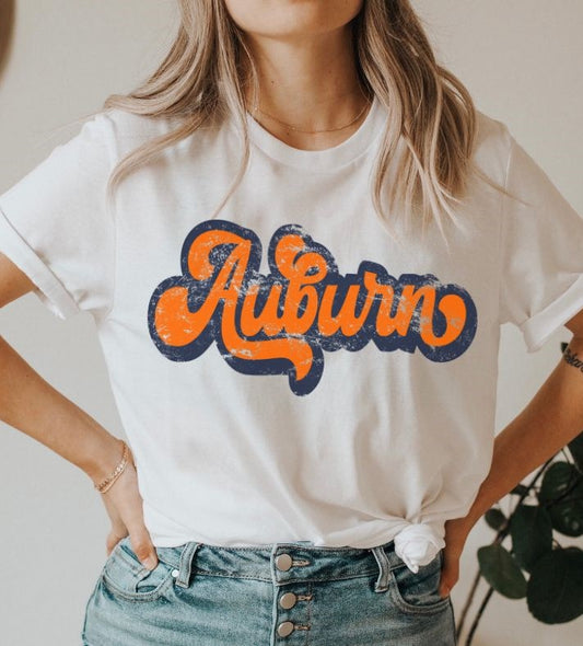 Auburn retro (navy/orange) - DTF