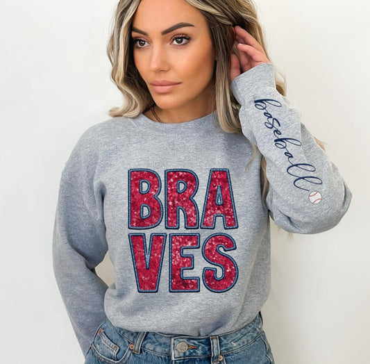 Braves (Baseball - Sequins/Embroidery look) - DTF