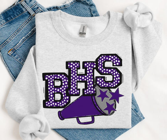 BHS - Purple (So Sporty Megaphones and Stars) - DTF