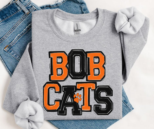 Bobcats - Orange/Black Paw (So Sporty Mascot) - DTF