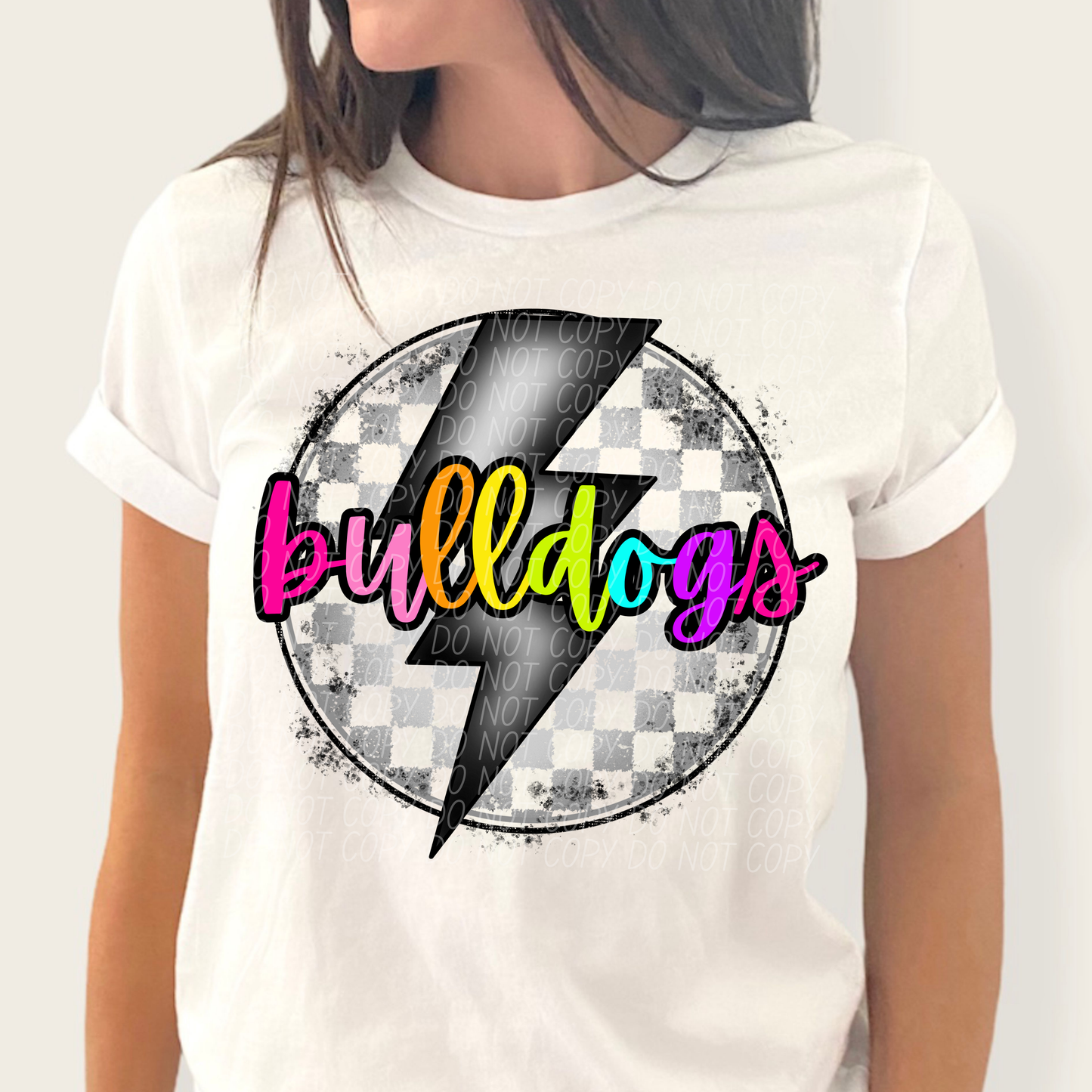 Bulldogs (Colorful Checkered Bolt) - DTF