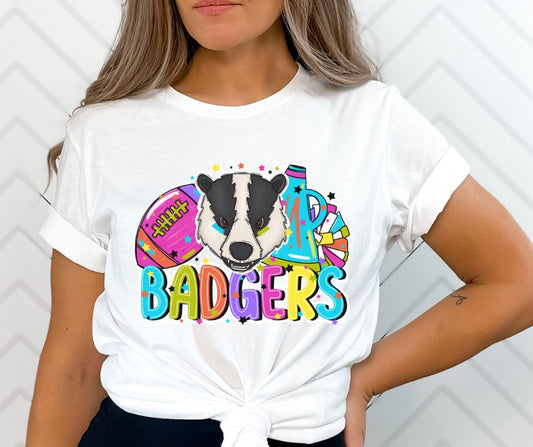 Badgers (Mascots - Bright Cheer and Football) - DTF