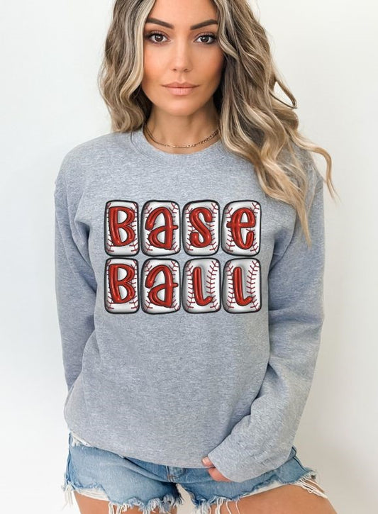 Baseball with laces (faux puff) - DTF