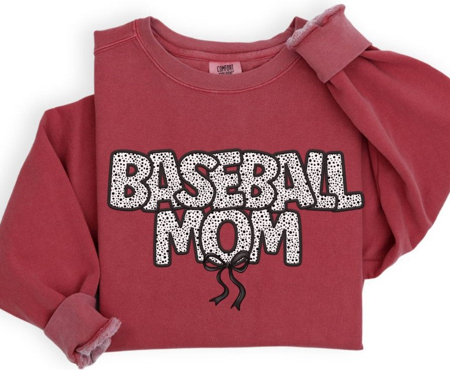 Baseball Mom (Bow - Dalmatian Dots) - DTF