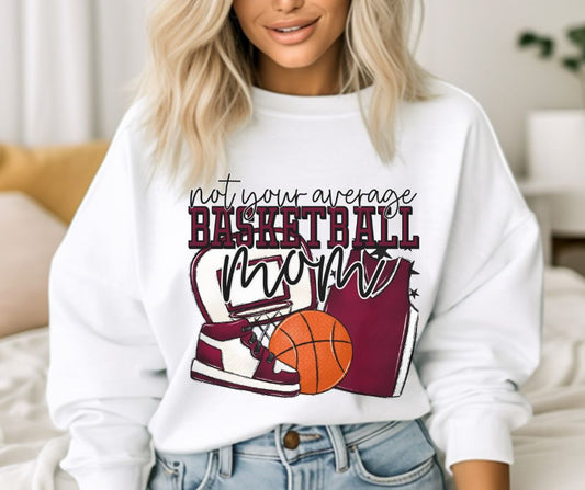 Not your average Basketball Mom (maroon) - DTF