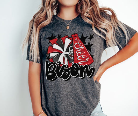 Bison Cheer (megaphone - red/black) - DTF