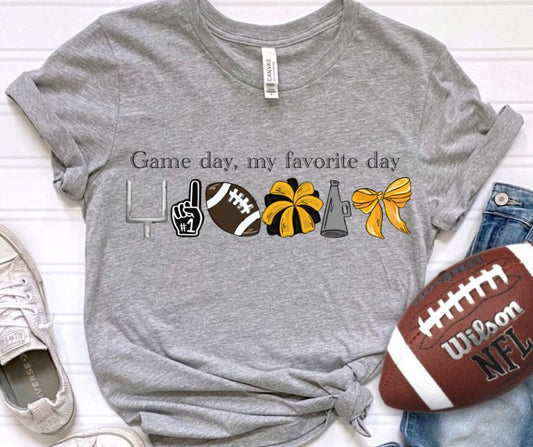 Game Day Favorite Day (Black/Gold - Football)- DTF