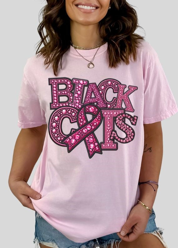 Blackcats (PINK Faux Rhinestone Mascots) - DTF