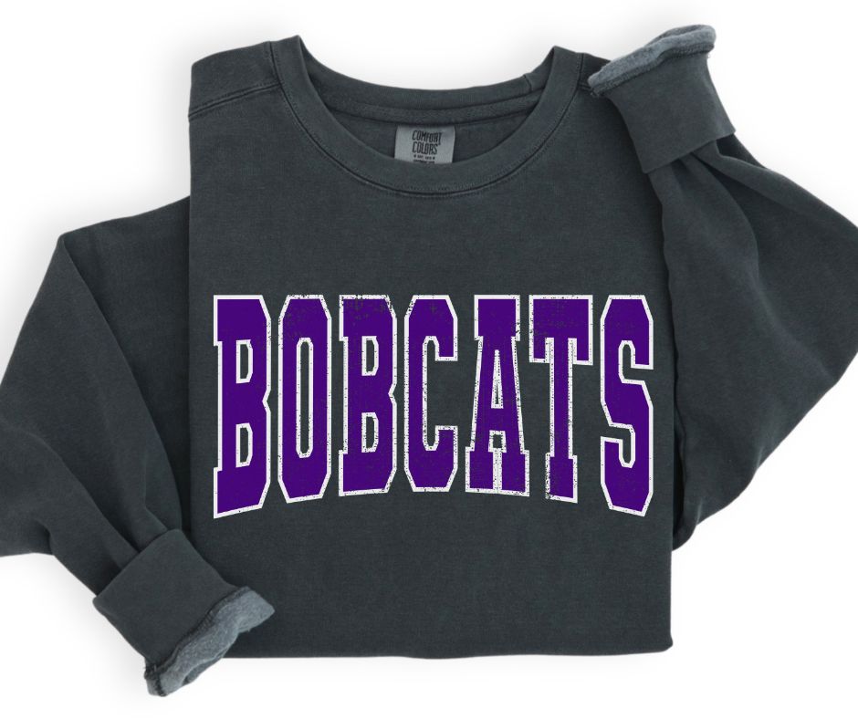 Bobcats (Outlined Arch - Purple/White) - DTF