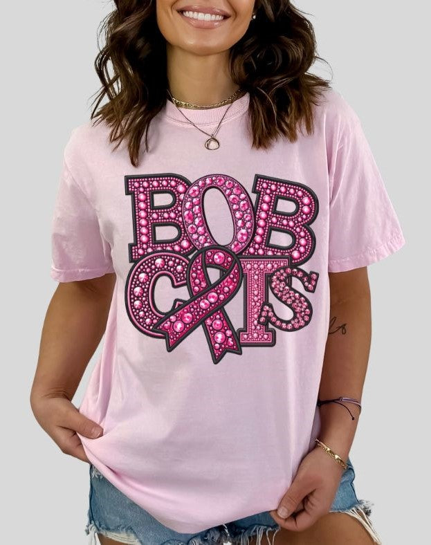 Bobcats (PINK Faux Rhinestone Mascots) - DTF