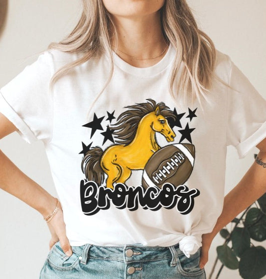 Broncos Mascot (stars - black) - DTF