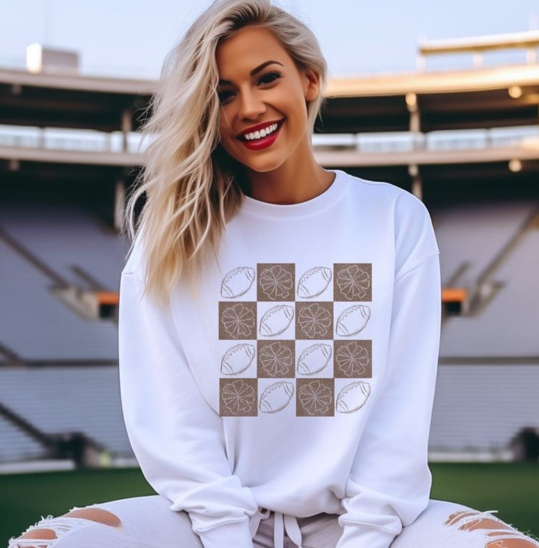 Football Checkerboard (Brown) - DTF