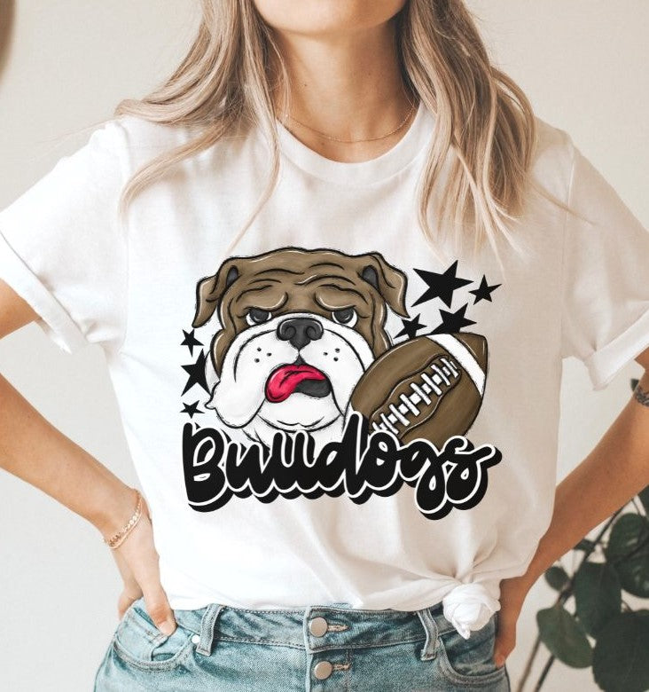 Bulldogs Mascot (stars - black) - DTF