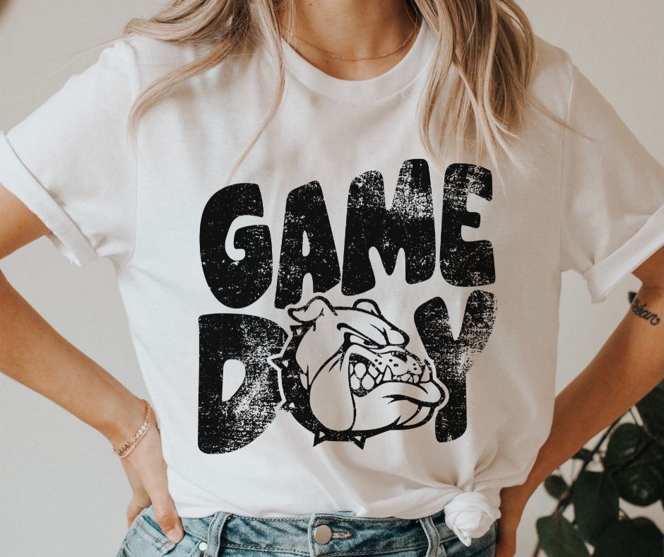 Game Day Bulldogs Mascot (black) - DTF