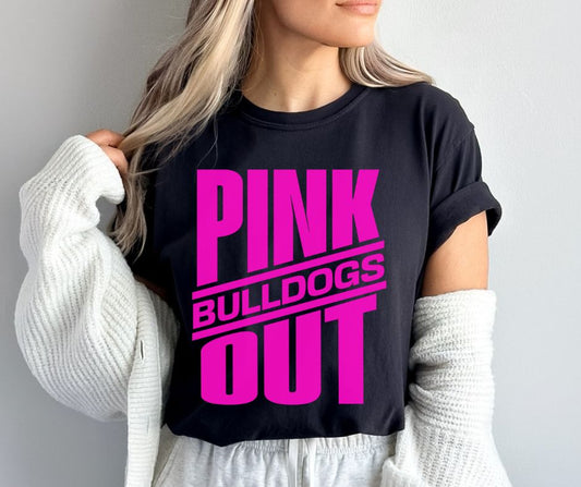 Bulldogs (Pink Out Slanted) - DTF