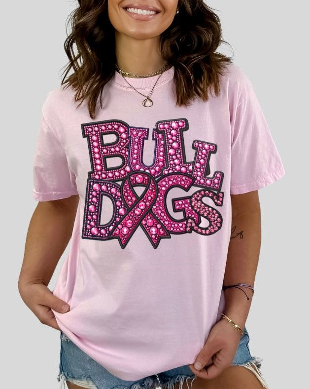 Bulldogs (PINK Faux Rhinestone Mascots) - DTF