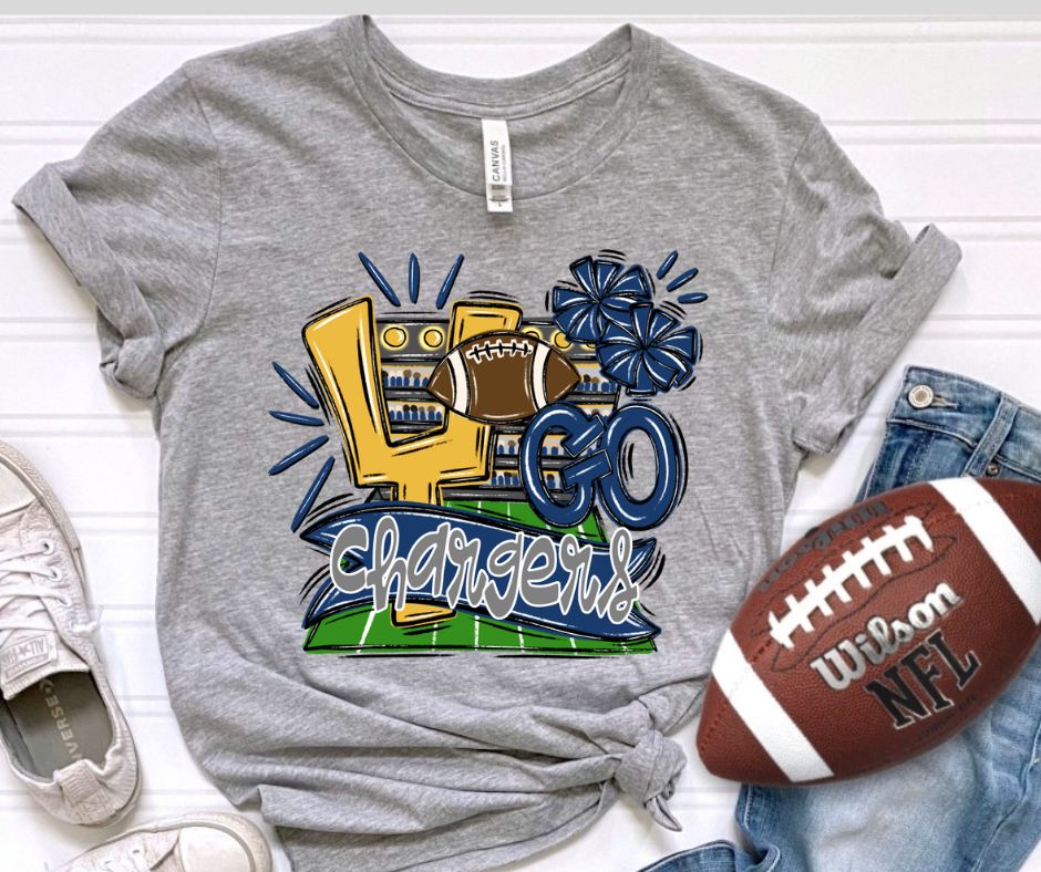 Chargers - Navy/Grey (Football Stadium Go Mascot) - DTF