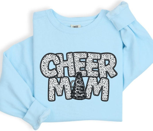 Cheer Mom (Megaphone - Dalmatian Dots) - DTF