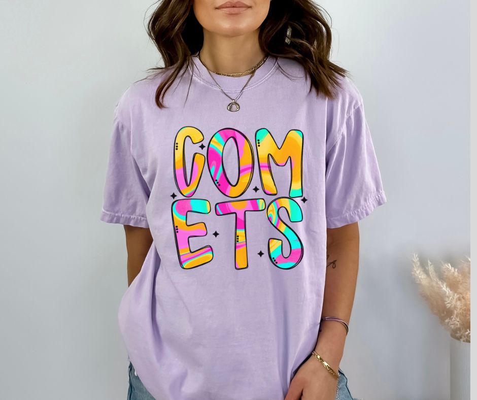 Comets (Retro Funky Multi-Colored Mascots) - DTF