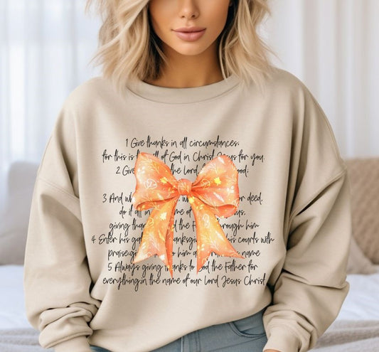 Thankful Bible Verse Bow (Coquette) - DTF