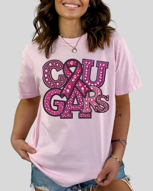 Cougars (PINK Faux Rhinestone Mascots) - DTF