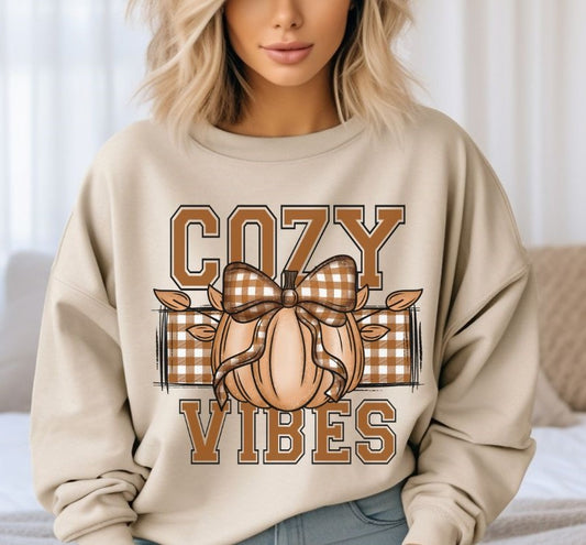 Cozy Vibes (gingham) - DTF