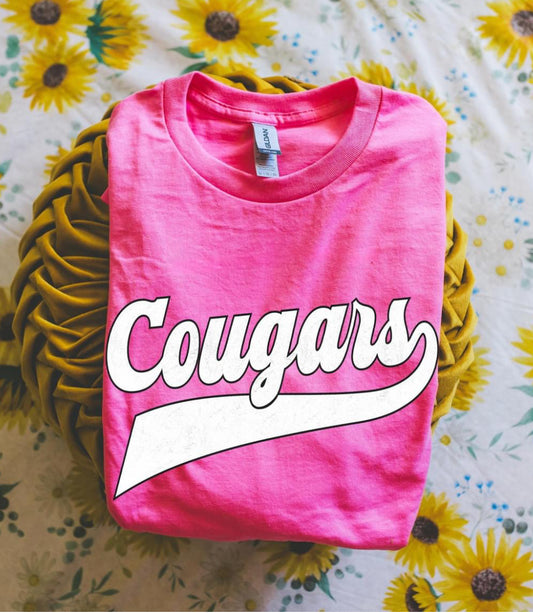 Cougars (Aged Old School Mascot) - DTF